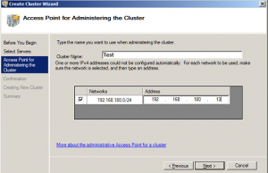 Windows 2008 Cluster