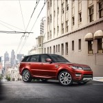 Red colored range rover