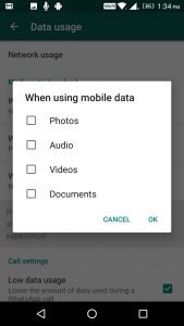 Whatsapp mobile data download options