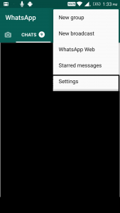 Where to find whatsapp settings